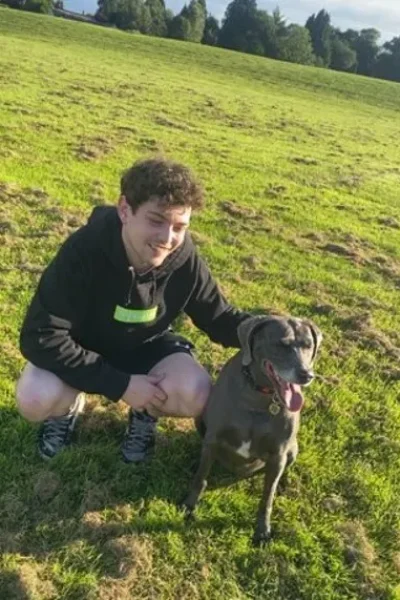 man with dog